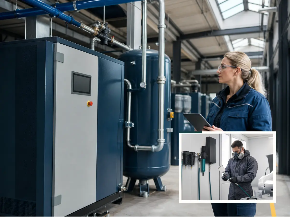 Technische Planung für Kompressor in Betrieb nehmen