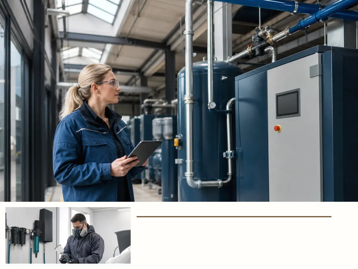 Technische Planung für Kompressor 100 Liter
