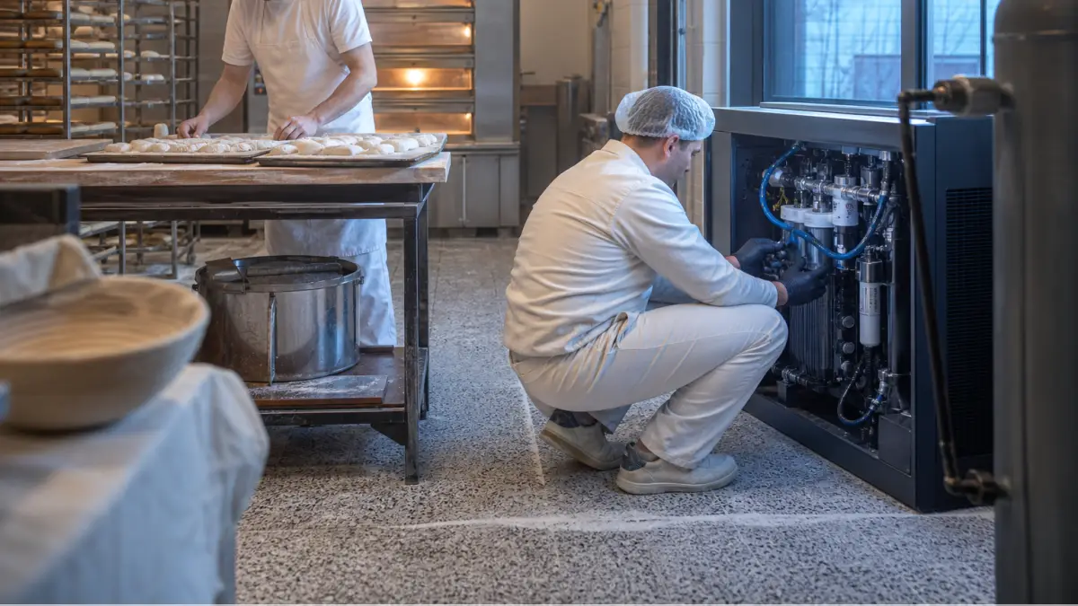 Kompressor 200 l/min im realen Einsatz – redaktionelles Symbolbild
